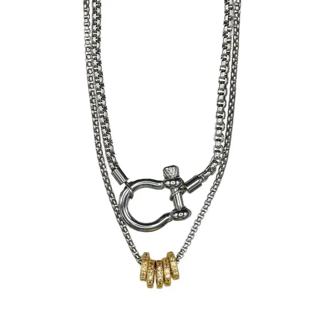 Carabiner Horse Bit Charm Necklace