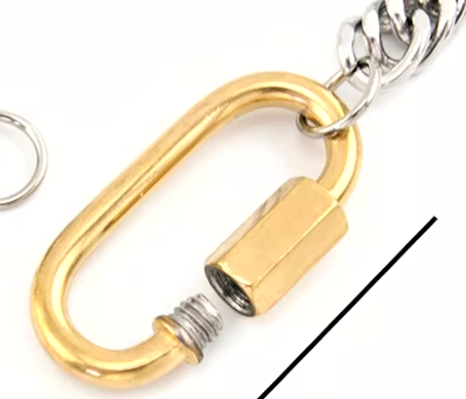 Carabiner Two Tone Necklace