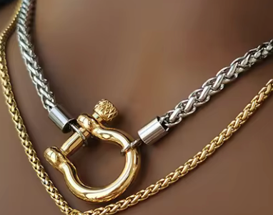 Carabiner Horse Bit Charm Necklace