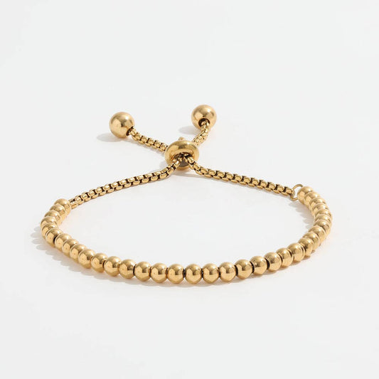 Gold Bead Adjustable Bracelet